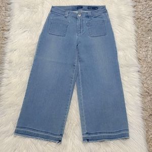 J. Jill High-Rise Full Leg Raw Edge Frayed Cropped Pants